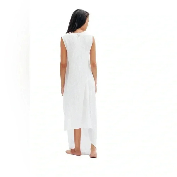 KOCH Kenyan Silk Cotton Tie Waist Mixed Media Maxi Dress Caftan - Picture 2 of 10